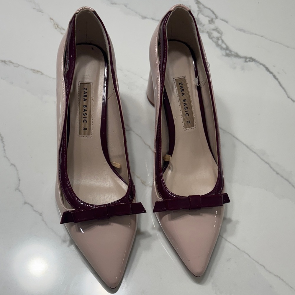 Zara Women's Blush and Wine Heels